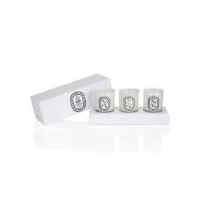 diptyque White-Set-of-3-Candles Baies,Figuier,Roses 迷你香氛蠟燭禮盒-漿果香+無花果+玫瑰