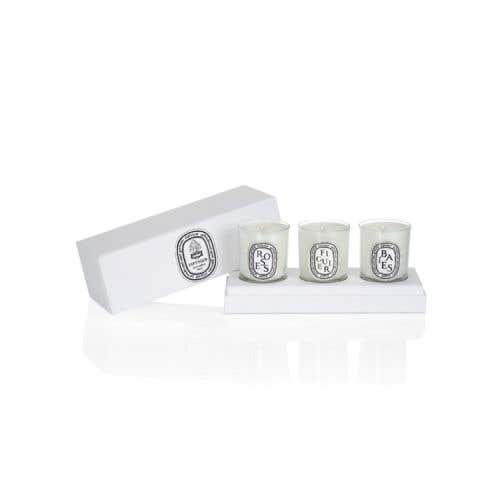 diptyque White-Set-of-3-Candles Baies,Figuier,Roses 迷你香氛蠟燭禮盒-漿果香+無花果+玫瑰